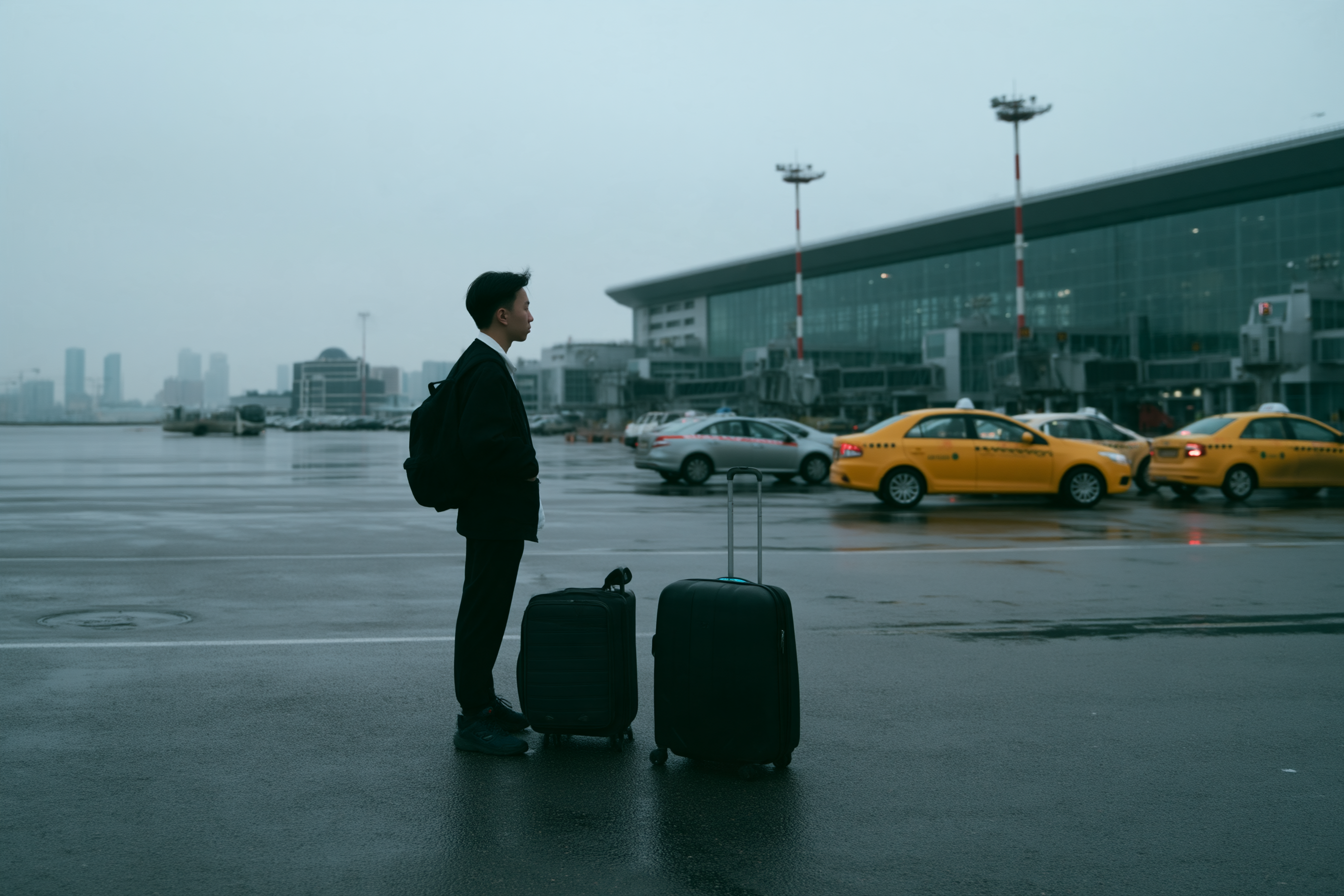 Arrival outside a Moscow airport