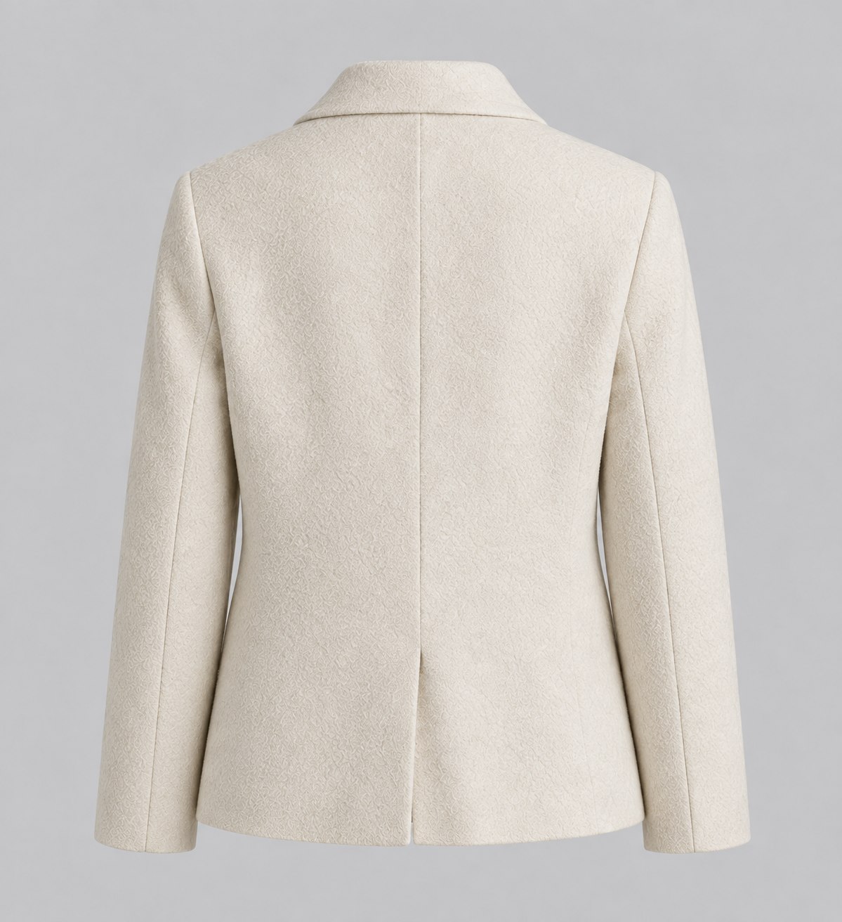 Approved back view with center seam and single vent